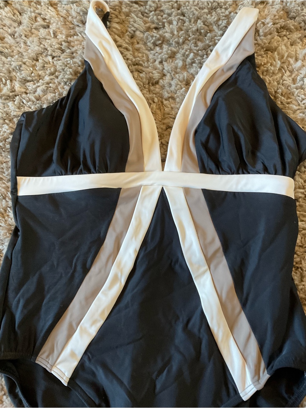 Miraclesuit Black and White Girls' One-Piece Swimsuit with Contrast Panels